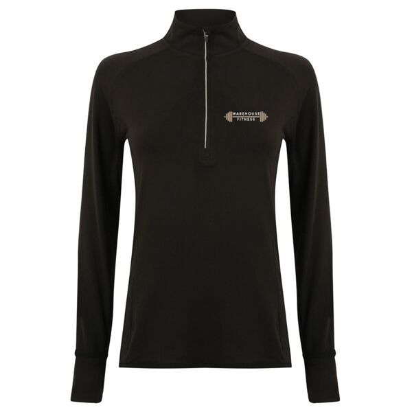 Ladies Long Sleeve Zip Neck Performance Top Thumbnail